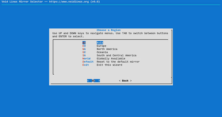 screenshot of the main screen of xmirror in a terminal